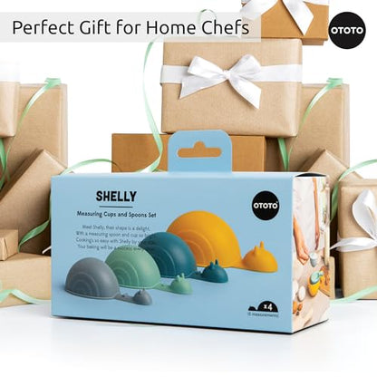 OTOTO Measuring Spoons Set - Teaspoons for Dry & Liquid Ingredients, BPA-free & Dishwasher Safe, Funny Gifts, Baking Accessories, Unique Kitchen Gadgets (Shelly) - style: Shelly