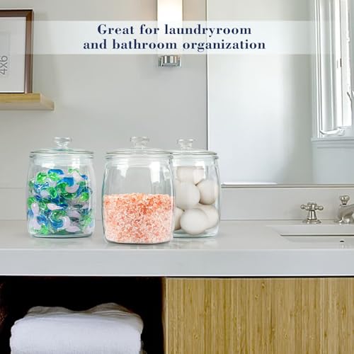 Ritayedet Half Gallon Glass Jars with Lid, Wide Mouth Cookie Jars Set of 2, Apothecary Jar for Candy, Glass Canisters for Kitchen Storage and Laundry Organization