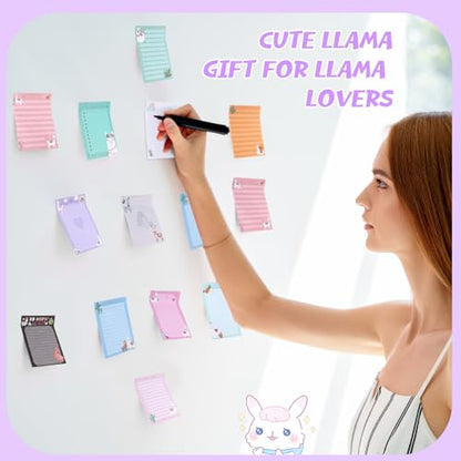 Chiisong 12 Pieces Llama Sticky Notes Cute Animal Alpaca Self Stick Notepads Gift for Mexican Camel Theme Party, 3x4 Inch No Drama to Do List Cactus Notepads Llama Gifts for Home and Office - style: Llama Style