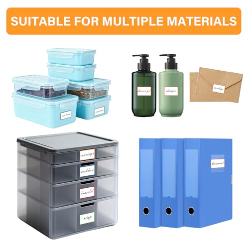 300 Pcs 2×3 Inch Blank Removable Freezer Labels, Waterproof, Oil & Tear Resistant, No Residue Writable Stickers for Food Containers, Jars, Pantry and Meal Prep (Bright) - color: Bright