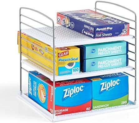 YouCopia UpSpace Cabinet Box Organizer, Adjustable Kitchen and Pantry Shelf for Plastic Wrap and Foil Storage, Extra Large, White (Pack of 6) - size: Large Classic (Pack of 6)