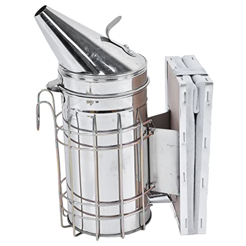 8 Piece Beekeeping Kit with Smoker, Bee Brush, Scraper, Frame Clip, Wire Embedder, Queen Cage, Uncapping Tool, and Marking Bottle for Hive Inspection and Honey Harvesting