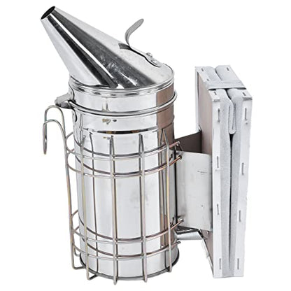 8 Piece Beekeeping Kit with Smoker, Bee Brush, Scraper, Frame Clip, Wire Embedder, Queen Cage, Uncapping Tool, and Marking Bottle for Hive Inspection and Honey Harvesting