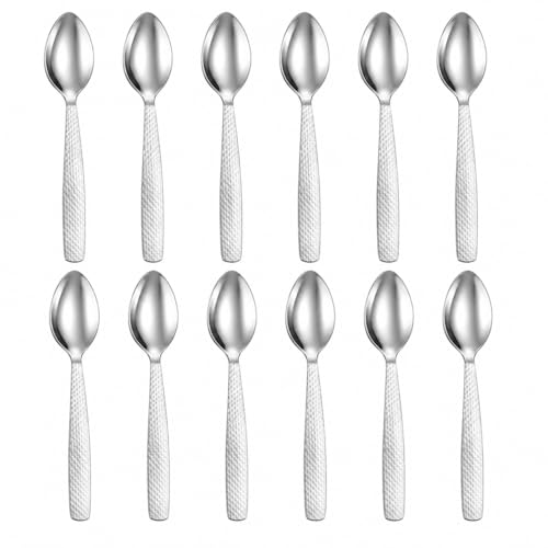 Stainless Steel TEA/COFFE AND Spice Box Spoons Set of 12 (Silver) (Small Tea spoon) - size: Small Tea spoon
