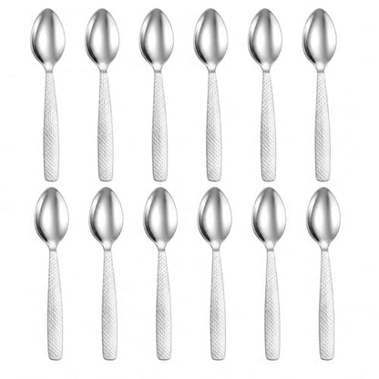 Stainless Steel TEA/COFFE AND Spice Box Spoons Set of 12 (Silver) (Small Tea spoon) - size: Small Tea spoon
