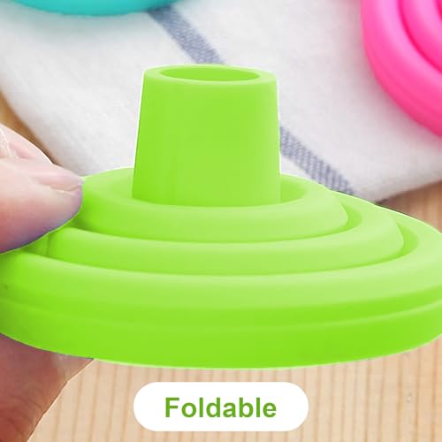 Upgrade Kitchen Funnel Set 3 Pack, Small and Large, Kitchen Gadgets Accessories Silicone Funnels for Filling Water Bottle Liquid Transfer Food Grade (D) - color: D