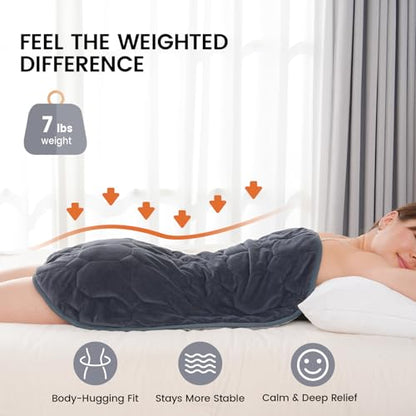 immtree Weighted Heating Pad for Period Cramps, 29" x 24" Extra Large Electric Heated Pads 7 lbs, Back Shoulder Knee Abdomen Pain Relief, Soft Warm Heavy Lap Blanket, Dark Grey - color: Dark Grey, size: 29"x24" 7 Pound