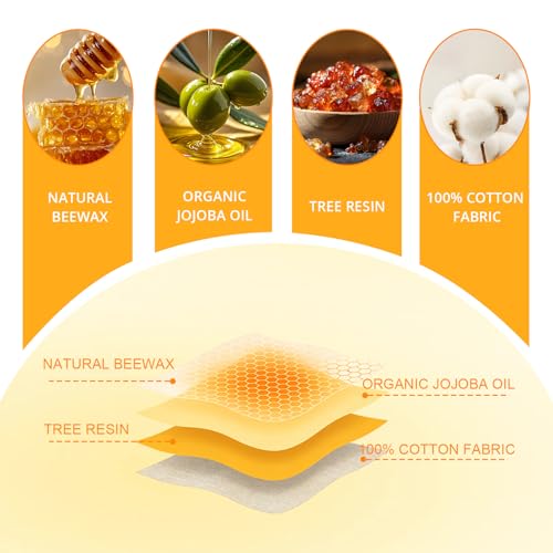 2 Rolls Reusable Beeswax Food Wrap Roll, 13x39 Inches Cut-to-Size Beeswax Paper for Bread, Sustainable Eco Friendly Cotton Food Storage Wraps for Cheese,Fruit,Vegetable,Washable,Plastic Free
