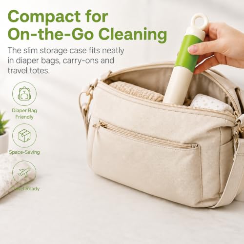 Baby Bottle Brush Set for Baby Bottles, 5 Cleaning Tools with Silicone Bottle and Nipple Brush Heads, Straw Brush, Detail Brush, Cup Rim Cleaner, Integrated Travel Storage, (Green)