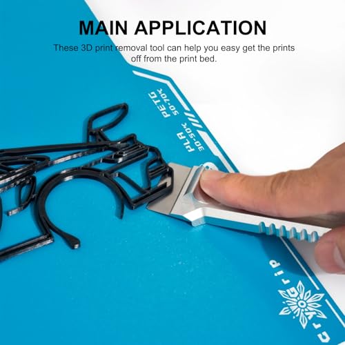 Universal 3D Printer Scraper Tool Kit with 3 Replaceable SK5 Steel Blades, for Bambu Lab X1 P1 Creality 3D Printer bulid Plate, Anodized Aluminum Handle, Quick-Change Design for Easy Model Removal