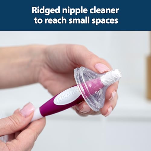 Dr. Brown's Soft Touch No Scratch Baby Bottle Cleaning Brush, Nipple Cleaner & Suction Cup Base for Easy Storage, BPA-Free, Green (Pack of 1) - style: Green
