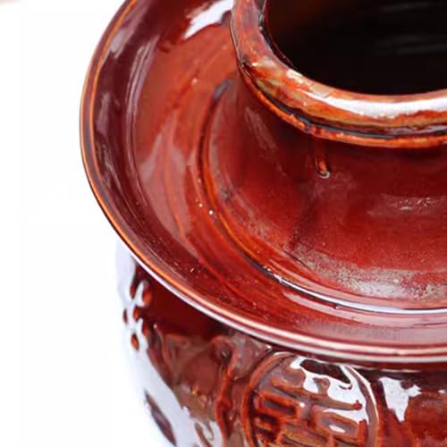 Fermentation Crock With Water Seal Airlock Lid Traditional Chinese Ceramic Sauerkraut Pickling Stoneware Fermenter(3.5L) - size: 3.5L