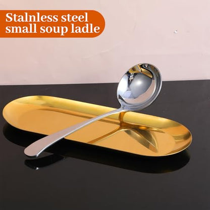 6 Pack Small Stainless Steel Ladle, Gravy Ladle Spoon, Stainless Steel Ladles for Soup, 7.9 Inch Premium Steel Sauce Ladles for Gravy, Soup, Sauce, Silver