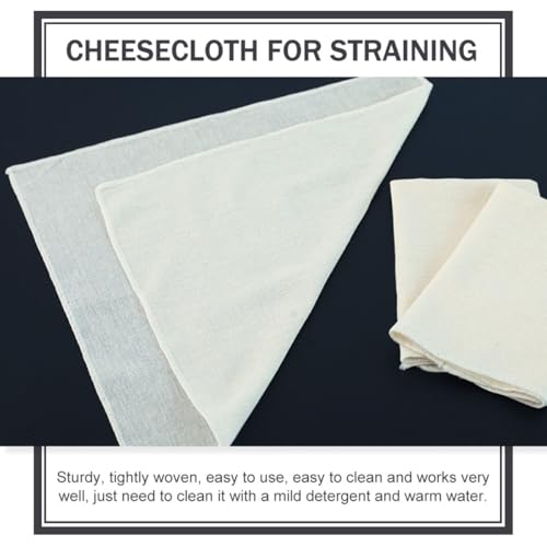 HOMSFOU 10pcs Unbleached Cheesecloth for Straining 20x20 Inch 100-grade Hemmed Cotton Muslin Cloth Reusable Washable Kitchen Supply for Cooking Butter Fruit Nut Milk Filtering