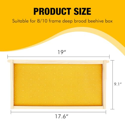 Honey Lake 20 Pack Deep Beehive Frames Kit with Durable Wooden Frames and Food-Grade Beeswax-Coated Plastic Foundations for Beekeeping (Yellow) - color: 20Pack-Yellow