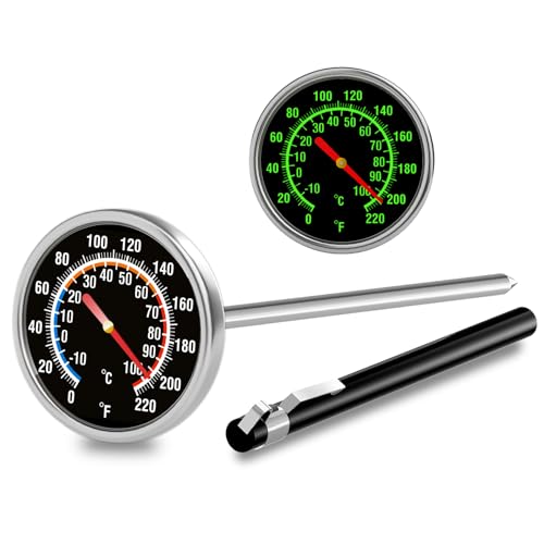 Meat Thermometer - Instant Read Food Thermometer with 5.5-Inch Stainless Steel Probe for Cooking, Steak, Bread, Chicken, Grilling, Milk, Tea & Coffee - 1.5-Inch Dial Kitchen Temperature (1PCS)