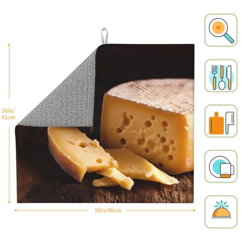 Kitchen countertop absorbent mat cheese printed drain mat for draining tableware