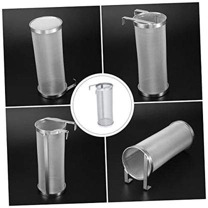 GLEAVI 1Pc Stainless Steel Filter Barrel with Hook Premium Wine Filter Cask for Home Brewing and Design for Easy Hops Straining