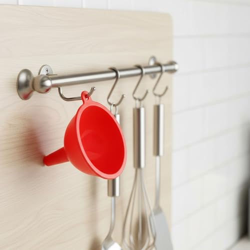 4 Pcs Kitchen Silicone Funnel Kitchen Funnels Set Wide Mouth Funnel Flexible Condiment Funnels for Small Canning Daily Cooking and Water Bottle Liquid Oil or Powder Transfer (Multi Color)