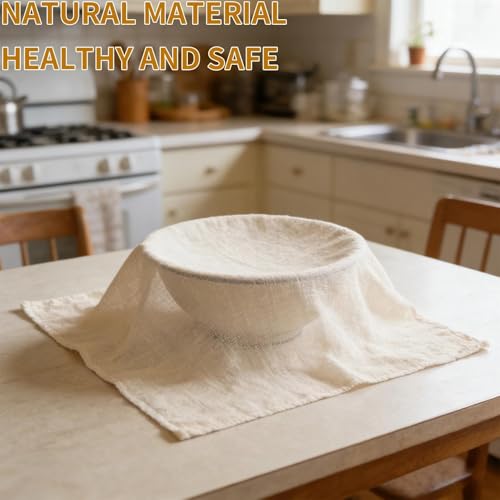 3 Pack Cheesecloth Muslin Cloths for Cooking, 20x20 Inch Unbleached Pure Cotton Straining Bags for Making Almond Milk, Yogurt, Cheese, Tofu, Steaming Dumplings - Reusable, Fine Mesh, Washable