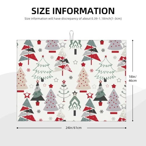 Beautiful Christmas Tree Dish Drying Mat For Kitchen Counter, Super Absorbent Microfiber Dish Drying Pad, Kitchen Gadgets For Easy Clean Multi-Use Large 18"x24" - color: Beautiful Christmas Tree