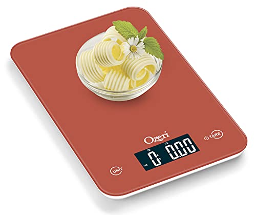 Ozeri Touch Professional Digital Kitchen Scale (12 lbs Edition) in Tempered Glass - color: Burnt Ochre