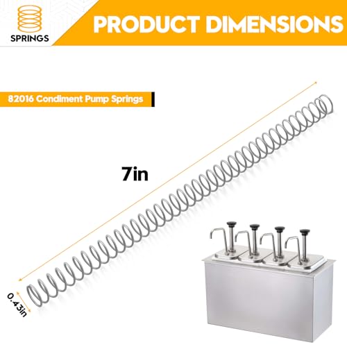 82016 7-Inch Springs for Server Food Service Pumps,Condiment Pump Replacement Springs for 83200, 83400, 83430,85050 (3 Pack) - size: 3 pack