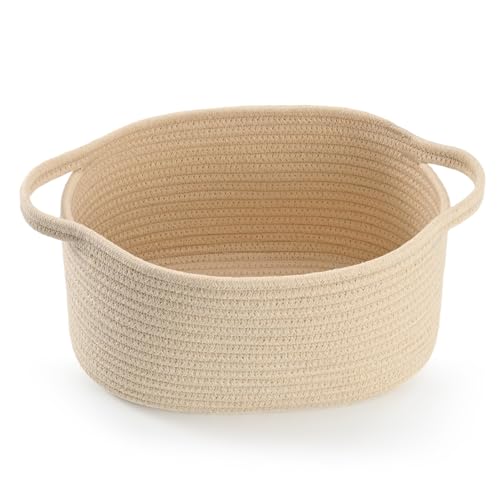Happyiren Cute Woven Gift Basket – Beige Empty Gift Basket for Nursery, Baby Shower Gifts, Birthday, Wedding, Burr Baskets for Valentines Day,, Decorative Storage Bin for Toys, Diapers, Books - color: Beige, size: 1 Pack