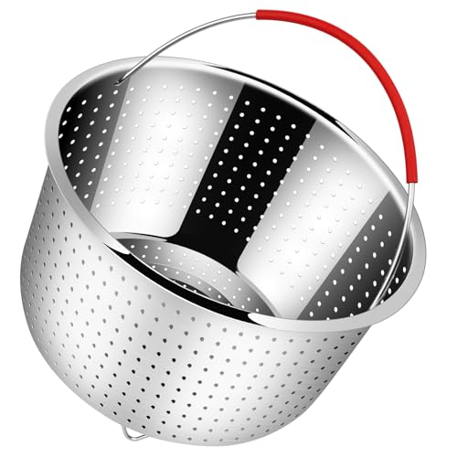 REDANT Steamer Basket for Instant Pot Accessories 3 qt - Strainer and Colander for Kitchen - Stainless Steel Vegetable Steamer for Cooking Broccoli, Pasta, Quinoa - with 2 Silicone Gloves, 3 Quart - size: 3 Qt - Steamer Basket