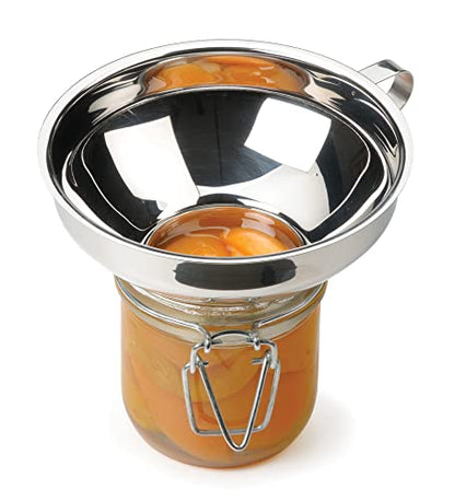 RSVP International Endurance Canning Collection Non-Reactive 18/8 Stainless Steel, Dishwasher Safe, Funnel, 2-1/4" - size: Funnel, 2-1/4"