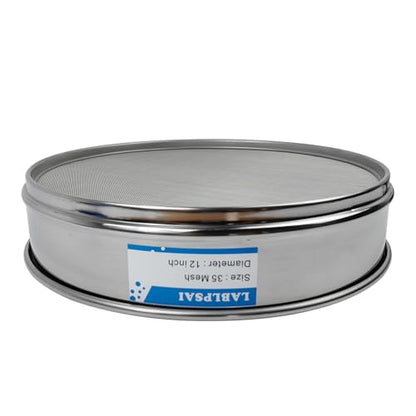 35 Mesh Lab Sieves 12" Diameter 304 Stainless Steel Wire Cloth Test Sieve for Industrial Laboratory Home - size: 35 mesh