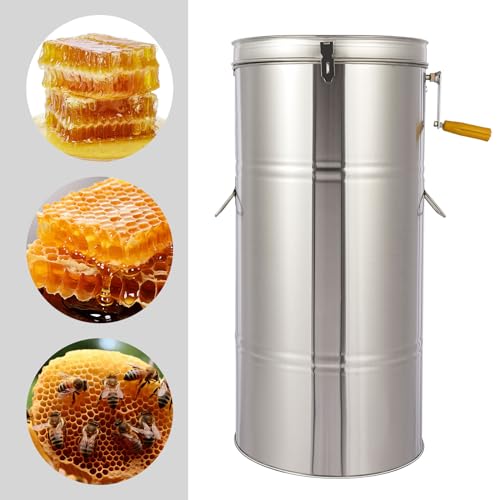 2 Frame Stainless Steel Honey Extractor,Stainless steel beekeeping professional honey press Manual Honey Extractor,Honey Extractor Separator Beekeeping Tools Bee Machine