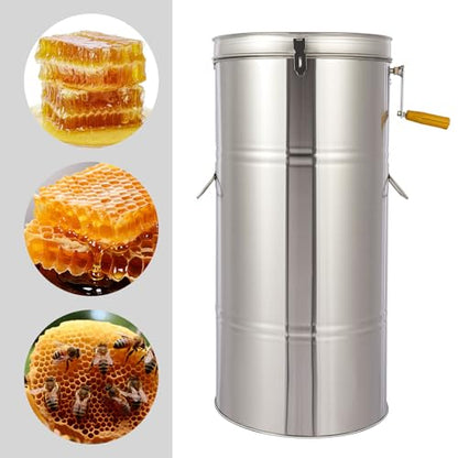 2 Frame Stainless Steel Honey Extractor,Stainless steel beekeeping professional honey press Manual Honey Extractor,Honey Extractor Separator Beekeeping Tools Bee Machine