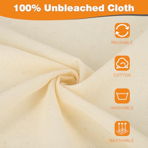 14 Pack Cheese Cloths, 20x20 Inch Cheesecloth Hemmed Edge Unbleached Fine Fabric, Reusable Grade 100 Cotton Muslin Cloth for Turkey, Butter, Cooking, Straining, Cheese Making, Juicing, Baking - size: 20x20 inch-14PCS