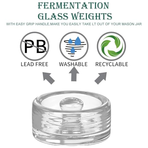 Fermentation Glass Weights with Easy Grip Handle for Mason Jars, Lead-Free, Washable (2 PCS) - color: 2 PCS
