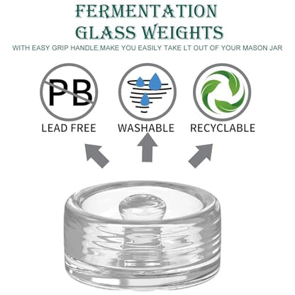 Fermentation Glass Weights with Easy Grip Handle for Mason Jars, Lead-Free, Washable (2 PCS) - color: 2 PCS