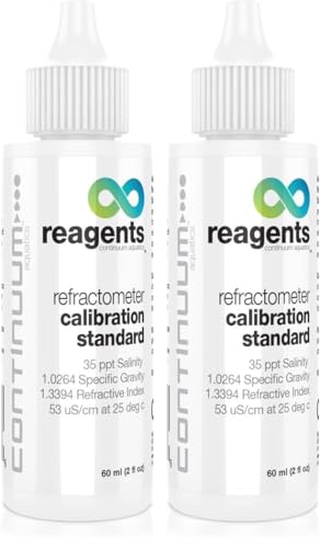 Continuum Reagents Refractometer Calibration Standard – Seawater Reference for Calibration of Density Measuring Equipment, 60 ml (Pack of 2) - size: 60 ml (Pack of 2)