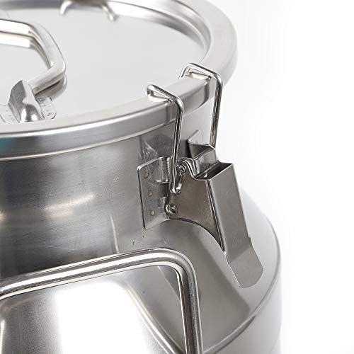 Milk Can with Sealed Lid, Stainless Steel Milk Transport Cans Wine Pail Bucket Tote Jug Pot Oil Liquid Storage Barrel with 2 Handles Sealed Silicone Anti-Leak Ring Lock Belt 30L 7.92 Gallon - color: 30L