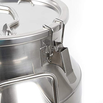 Milk Can with Sealed Lid, Stainless Steel Milk Transport Cans Wine Pail Bucket Tote Jug Pot Oil Liquid Storage Barrel with 2 Handles Sealed Silicone Anti-Leak Ring Lock Belt 30L 7.92 Gallon - color: 30L