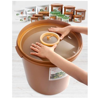 e-jen Premium Kimchi, Sauerkraut Container Probiotic Fermentation with Inner Vacuum Lid Round (0.8 gal/ 3L) - size: 3 l