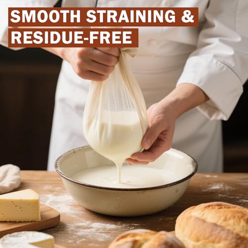 10 PCS Cheesecloth, 20x20 Inch – 100% Unbleached Cotton, Reusable Hemmed Cheese Cloths for Straining, Nut Milk, Baking and Cheese Making (Grade 100)