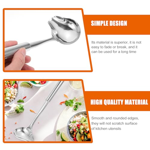 Tofficu 2Pcs Stainless Steel Duckbill Soup Spoon 11.81In Long Handle Sauce Spoon with Spout Ladle for Gravy Oil Drizzling Serving Kitchen and Dining Use
