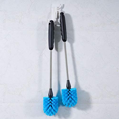 MOSOLAN Stainless Steel Water Bottle Brush, Long Handle Scrubbing Brush, Built for Cleaning Sports Bottles, Baby Bottles, Cups, Coffee Mugs, Glasswares, Wine Decanters, Flask, 2 Pack, 13 in - size: 13 Inch (Pack of 2)
