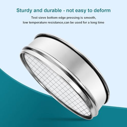304 Stainless Steel Mesh Lab Sieve, 3 Mesh (5mm) Aperture Test Sieve, 7.9Inch(20cm) Diameter Economy Standard Analysis Sample Test Sieves for Industrial Laboratory Homes - size: 3Mesh(5mm)/Ф7.9in