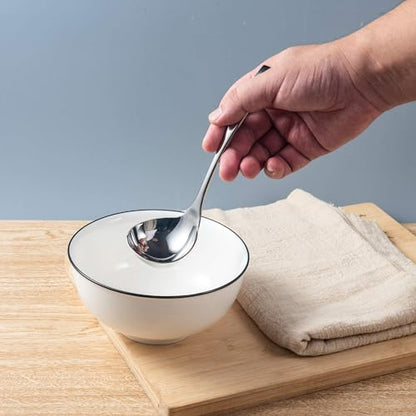 IMEEA 7.6-Inch Small Serving Ladle, 18/10 Stainless Steel Gravy Spoon for Sauce & Dressing - size: 1 x Soup Spoon