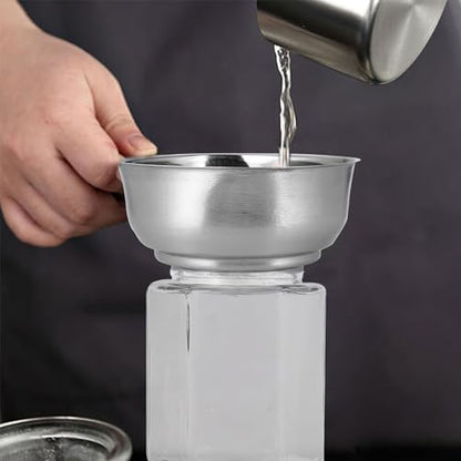 Hemoton Stainless Steel Wide Mouth Funnel with Handle for Mason Jars Kitchen Canning Funnel for Wide Mouth Jars Jam Filling and Food Transfer Tool 5.3 Inch Kitchen Gadget for Home and Restaurant