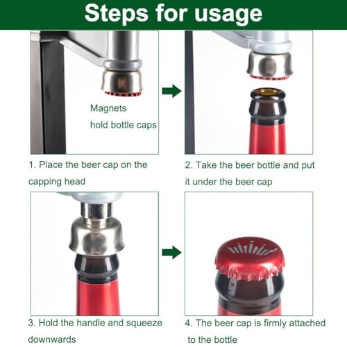 Strong Bench Bottle Capper, Metal Manual Beer Capping Machine,Height Adjustable,Brew Wine Cap Pressing Machine,for 26mm / 29mm Caps