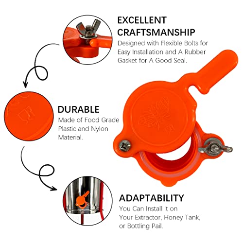 MayBee Double Sieve Honey Harvesting Kit for Beekeepers, Beekeeping Starter Kit Set of 5, Double Sieve Honey Strainer Stainless Steel, Frame Grip, Uncapping Fork, Honey Gate, Honey Filter Bag