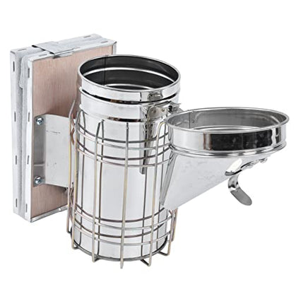 8 Piece Beekeeping Kit with Smoker, Bee Brush, Scraper, Frame Clip, Wire Embedder, Queen Cage, Uncapping Tool, and Marking Bottle for Hive Inspection and Honey Harvesting