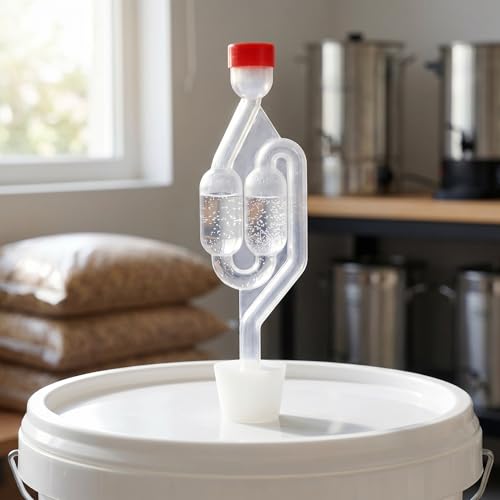 Bubble Airlocks Prevent Gas Backflow and Monitor Fermentation Process 2 Sets S-shaped with #6 Silicone Stoppers for Wine and Beer Fermentation for Home Brewing and Wine Making